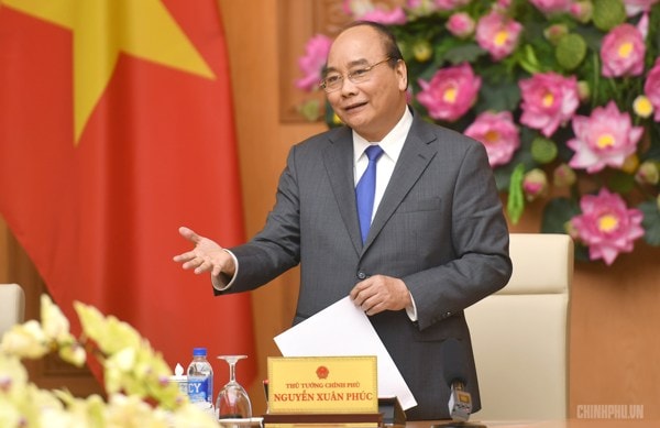 Thủ tướng Nguyễn Xuân Phúc phát biểu tại buổi gặp mặt. Ảnh: VGP
