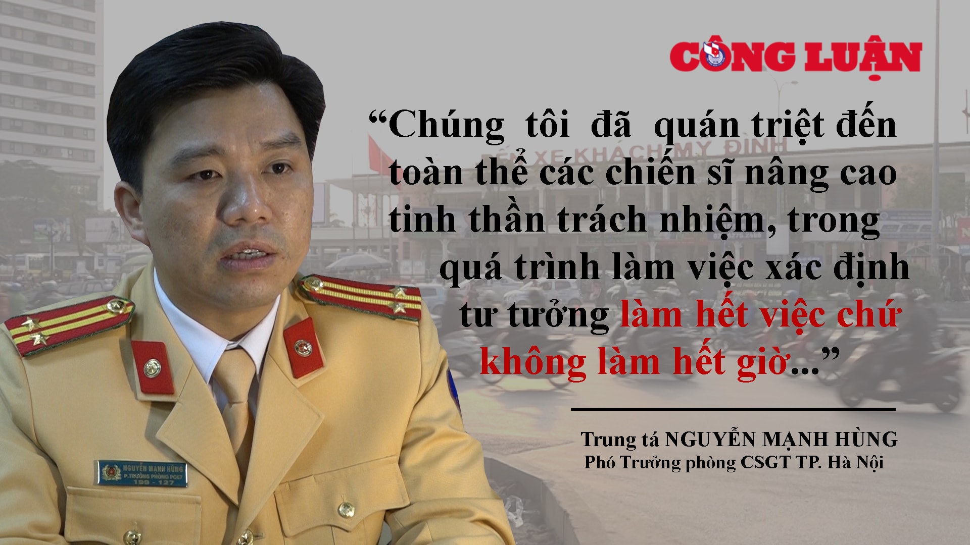 Trung tá Nguyễn Mạnh Hùng, Phó trưởng phòng CSGT TP. Hà Nội.