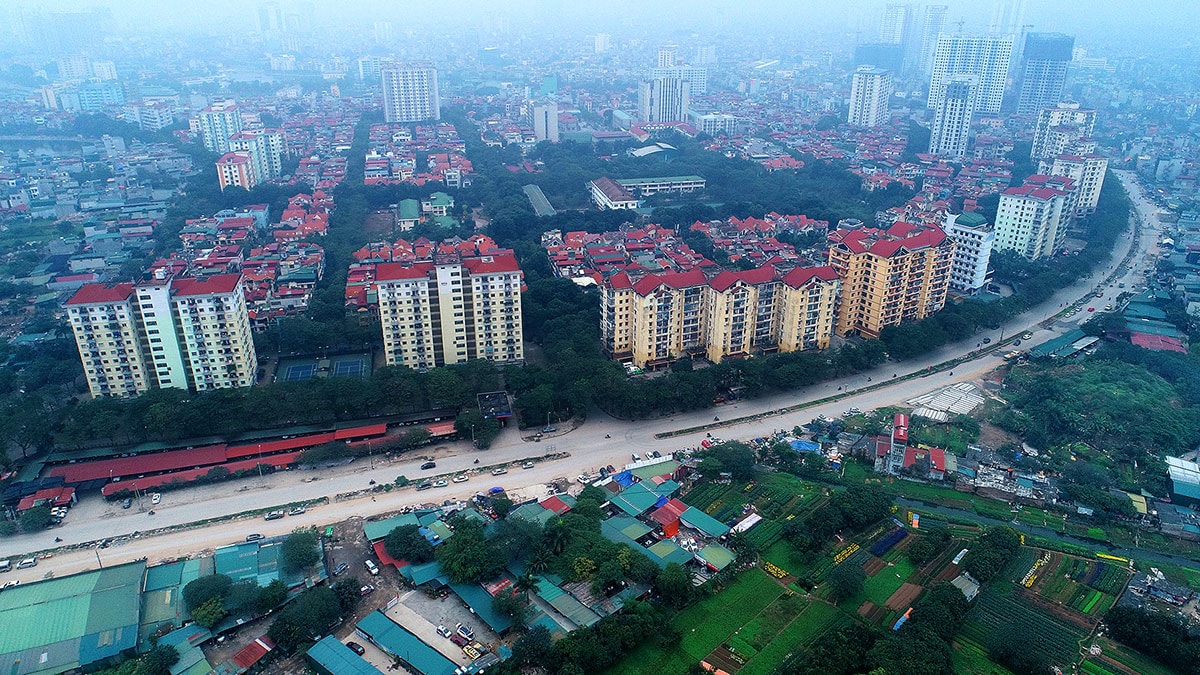 Dự án đường Đầm Hồng - Giáp Bát (Hoàng Mai). Ảnh: TL
