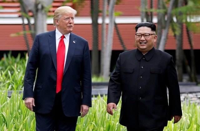 Tổng thống Mỹ Donald Trump và nhà lãnh đạo Triều Tiên Kim Jong-un. Ảnh: Reuters