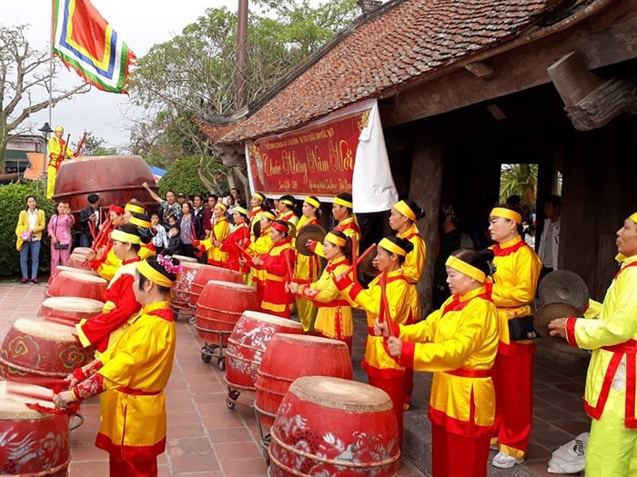 Màn trống khai hội Chùa Keo. Ảnh: Báo VH