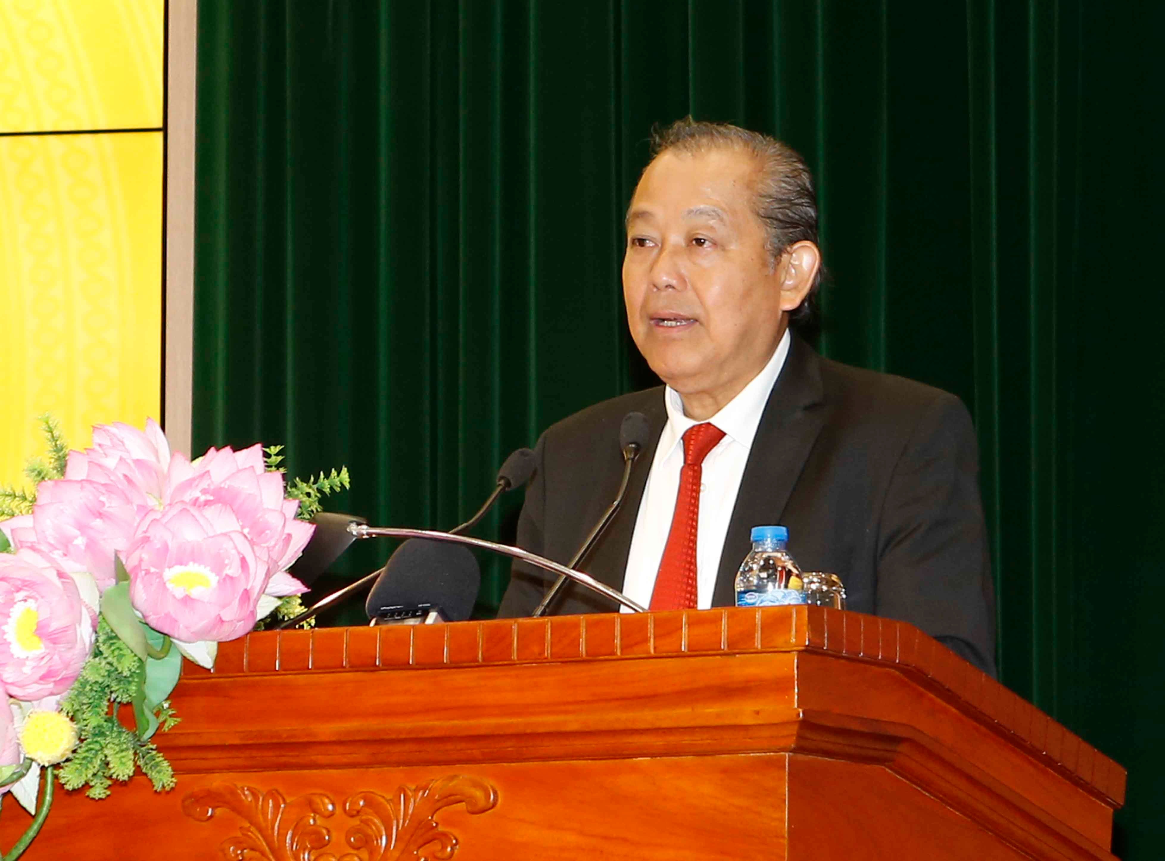 Phó Thủ tướng Trương Hòa Bình phát biểu tại buổi gặp mặt. Ảnh: VGP