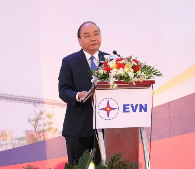Thủ tướng Chính phủ Nguyễn Xuân Phúc phát biểu tại lễ khánh thành Nhà máy nhiệt điện Thái Bình. Ảnh/Phương Thảo