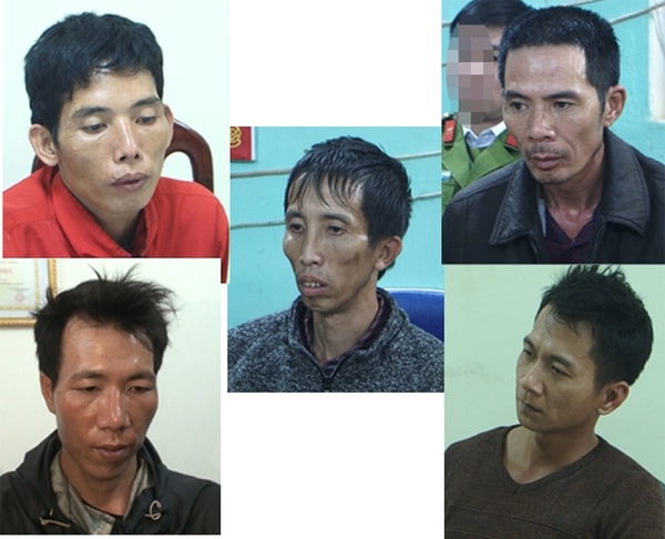 Các bị can: Bùi Văn Công, Phạm Văn Nhiệm, Lường Văn Hùng, Lường Văn Lả, Vương Văn Hùng được xác định gây ra vụ án gây rúng động ở Điện Biên.
