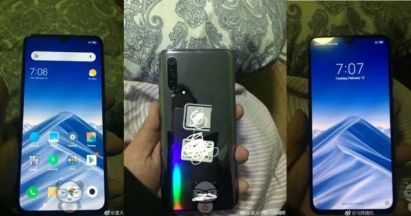 Xiaomi Mi 9 có 3 camera sau, màn hình phong cách giọt nước.