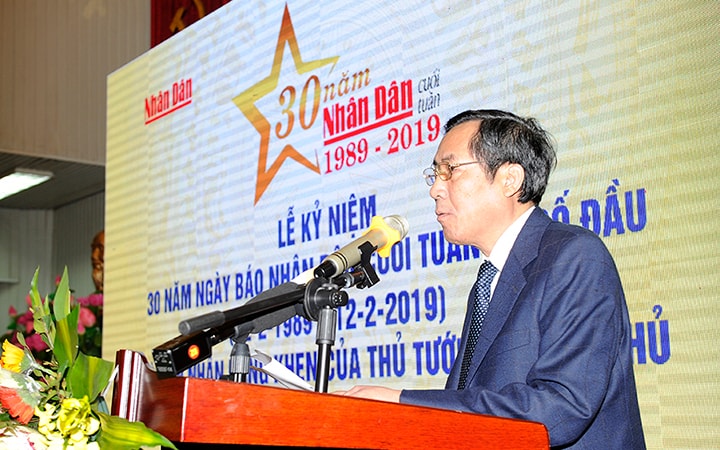 Đồng chí Thuận Hữu, Ủy viên T.Ư Đảng, Tổng Biên tập Báo Nhân Dân, Phó Trưởng Ban Tuyên giáo Trung ương, Chủ tịch Hội Nhà báo Việt Nam. Ảnh: Đăng Khoa