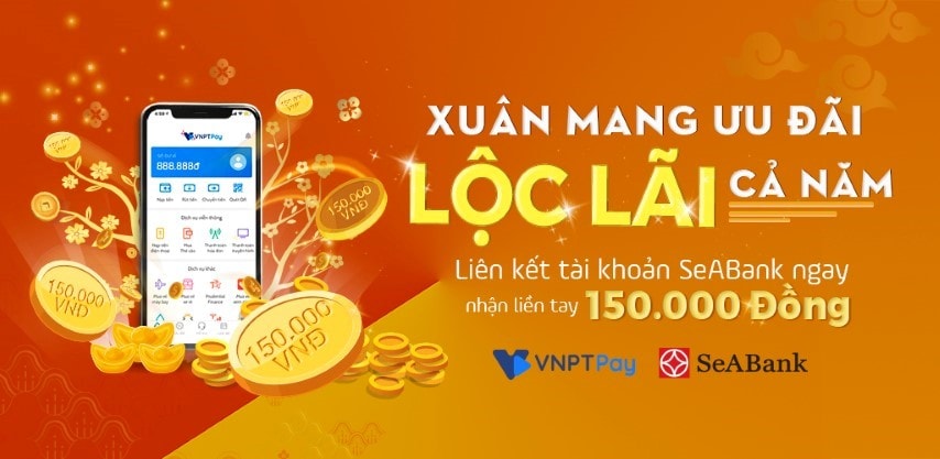 Anh 1 - Tang ngay 150k khi su dung vi VNPT Pay lien ket SeABank
