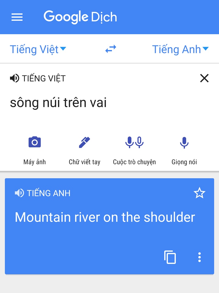 Bản dịch bằng máy dịch của Google. Ảnh: V.H