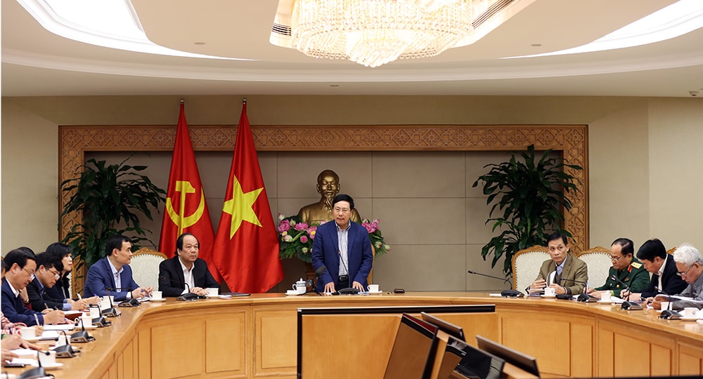 Phó Thủ tướng Phạm Bình Minh yêu cầu các cơ quan liên quan gấp rút hoàn tất công tác chuẩn bị, trong đó công tác an ninh, an toàn là ưu tiên hàng đầu và phải được bảo đảm tuyệt đối. Ảnh: VGP