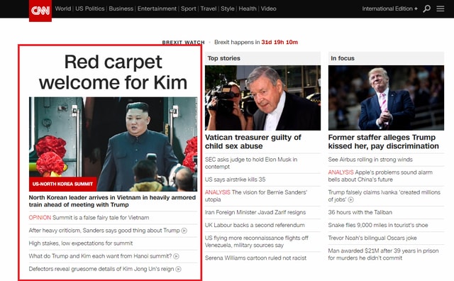 Ngoài thông tin rằng ông Kim Jong-un đã di chuyển tới Việt Nam, CNN cũng thảo luận về nhiều khía cạnh khác nhau của thượng đỉnh Mỹ - Triều.