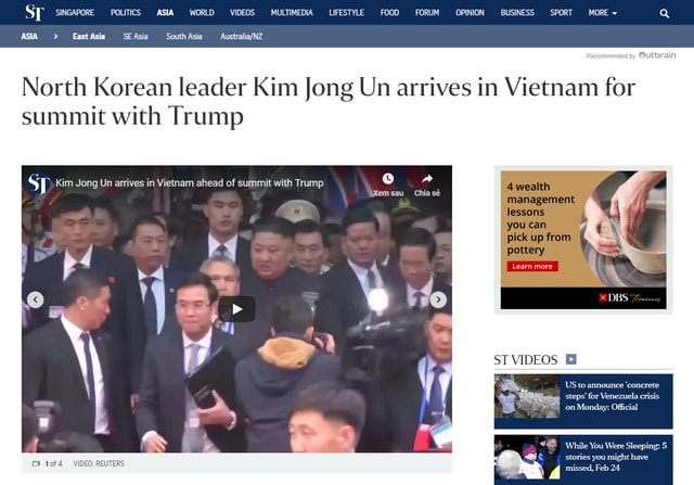 Hãng tin The Straits Times cập nhật diễn biến về hội nghị.