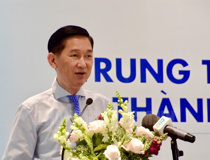 Ông Trần Vĩnh Tuyến, Phó chủ tịch TP.HCM phát biểu tại hội thảo Đề án xây dựng Trung tâm Báo chí hiện đại TP.HCM được tổ chức vào tháng 12/2018. Ảnh: hcmcpv.org.vn