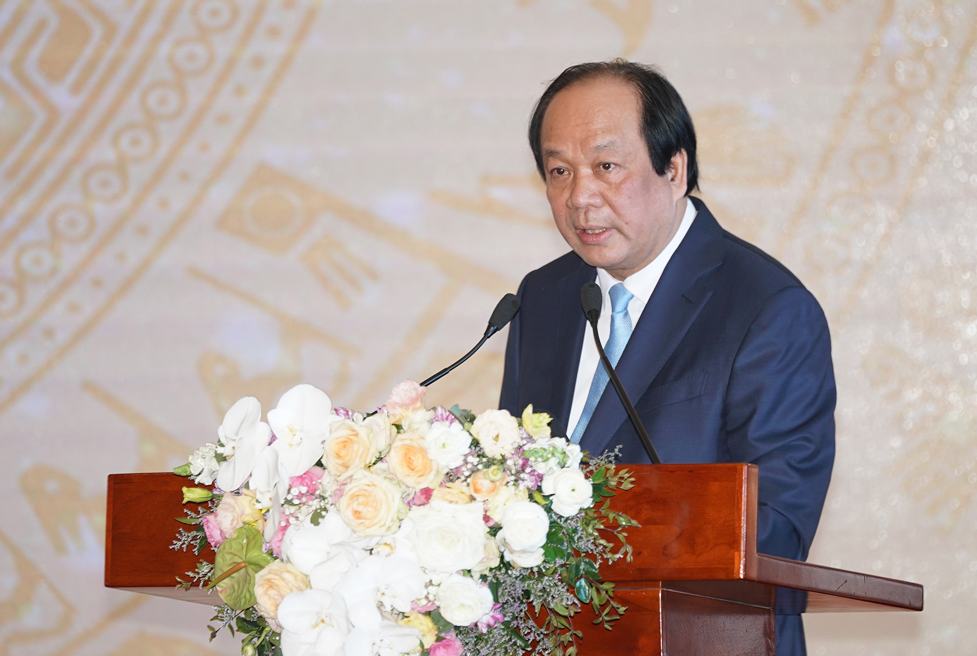 Bộ trưởng, Chủ nhiệm Văn phòng Chính phủ phát biểu tại Lễ khai trương Trục liên thông văn bản quốc gia. Ảnh VGP