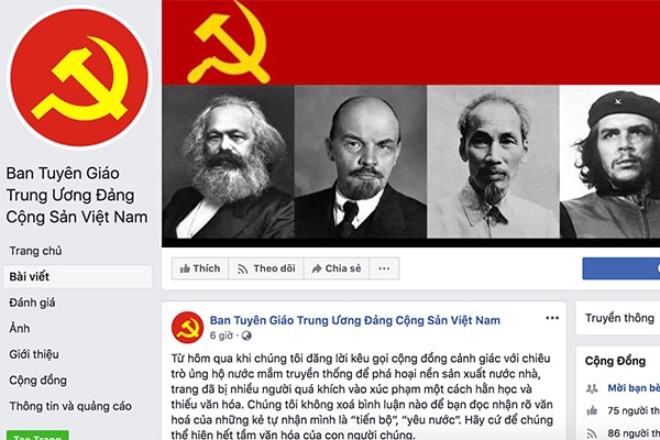 Trang Facebook mạo danh Ban Tuyên giáo TƯ