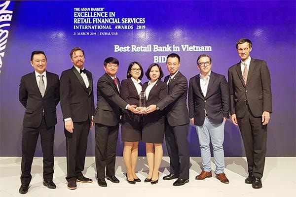BIDV được Tạp chí The Asian Banker đánh giá là ngân hàng bán lẻ tốt nhất Việt Nam 5 năm liên tiếp. Ảnh: BIDV