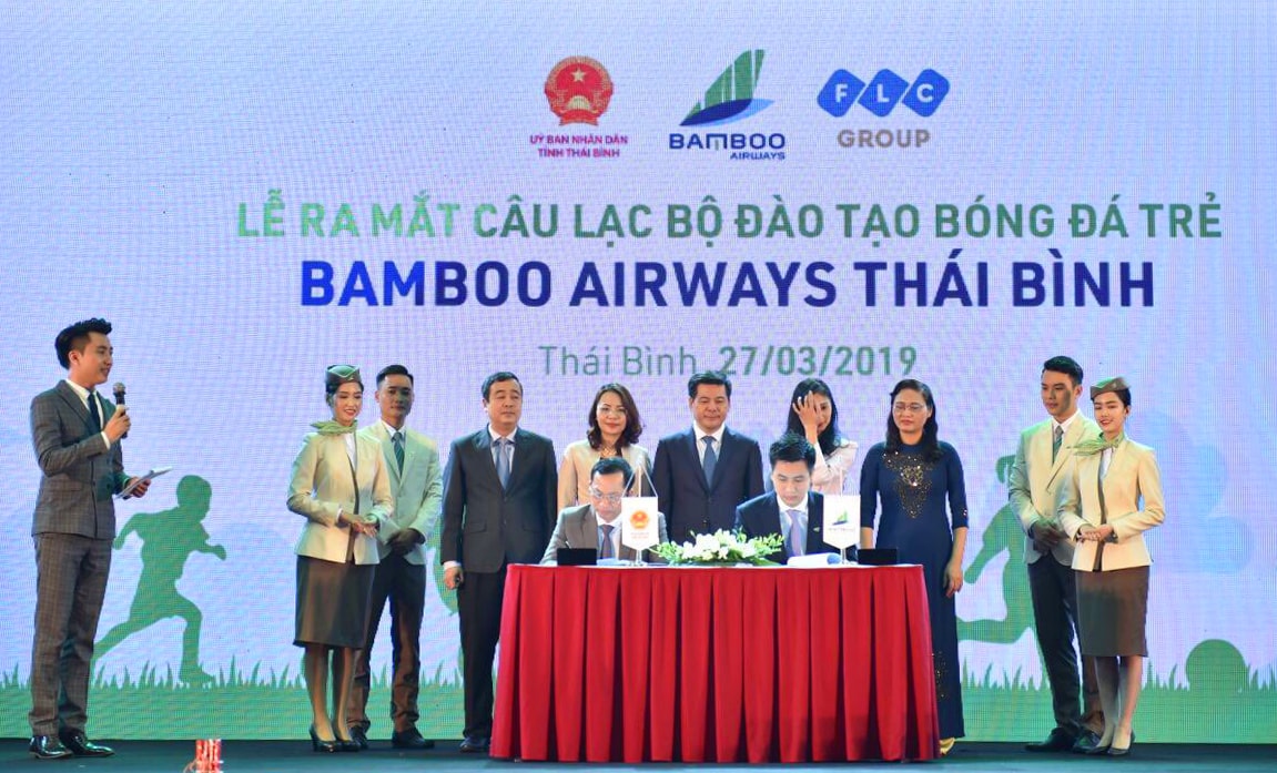 Lễ ký kết thỏa thuận hợp tác phát triển CLB Đào tạo Bóng đá trẻ Bamboo Airways Thái Bình