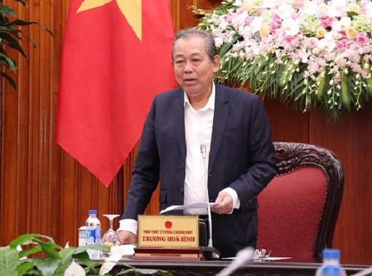 Phó Thủ tướng Thường trực Trương Hòa Bình phát biểu tại buổi tiếp đoàn đại biểu người có công tỉnh Cà Mau. Ảnh: VGP