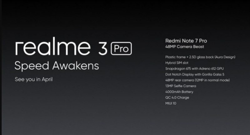Realme 3 Pro- đối thủ Redmi Note 7 Pro sắp ra mắt.
