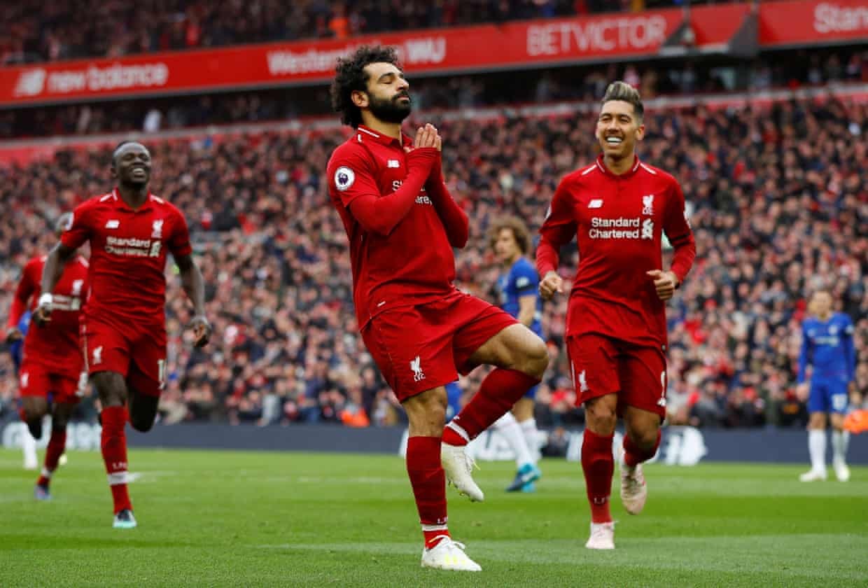 Salah có pha nã đại bác tuyệt vời ấn định tỉ số 2 - 0 cho Liverpool. Ảnh: Getty