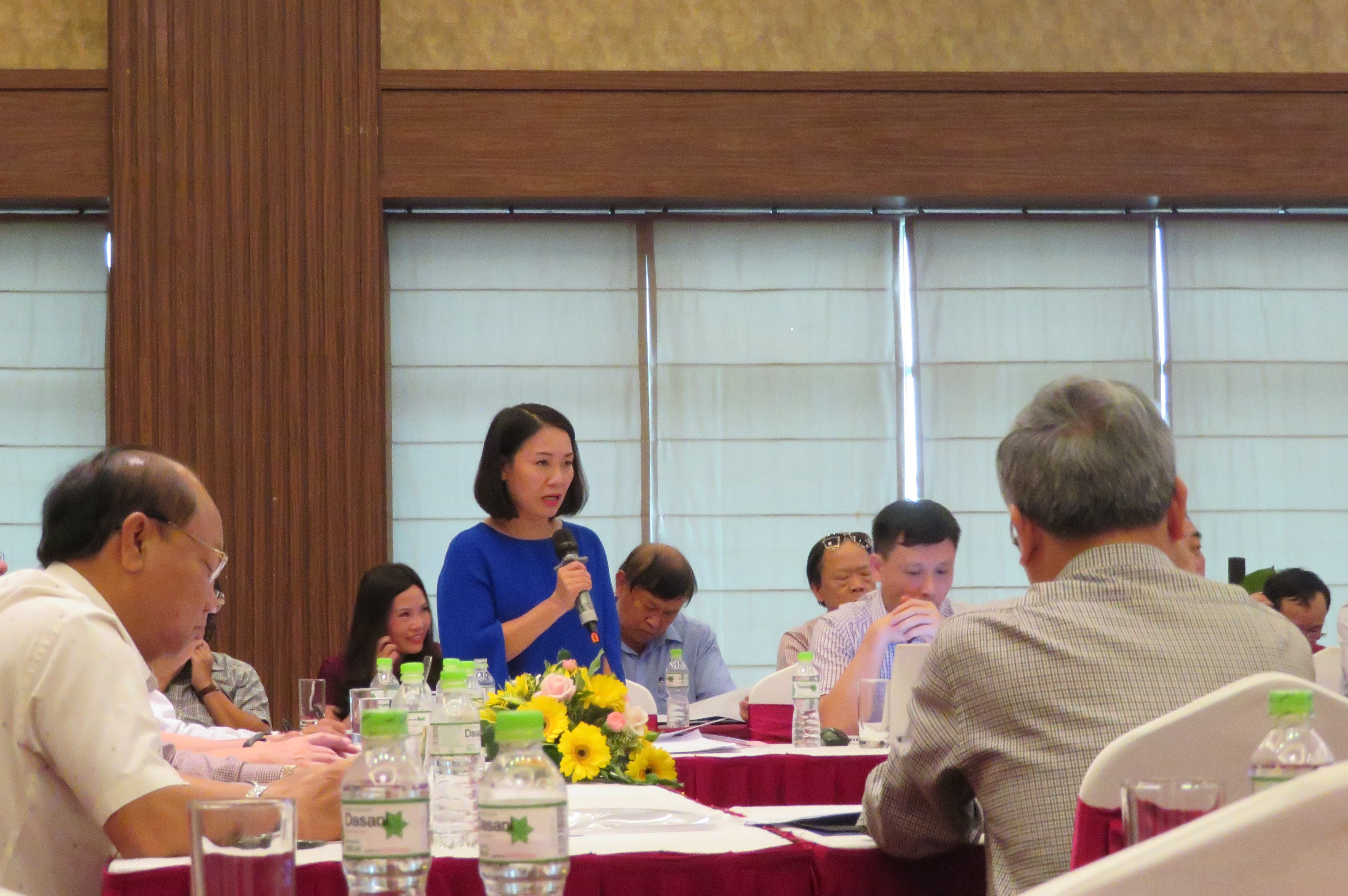 Nhà báo Tạ Bích Loan - Giám đốc VTV3 phát biểu tại Hội nghị.
