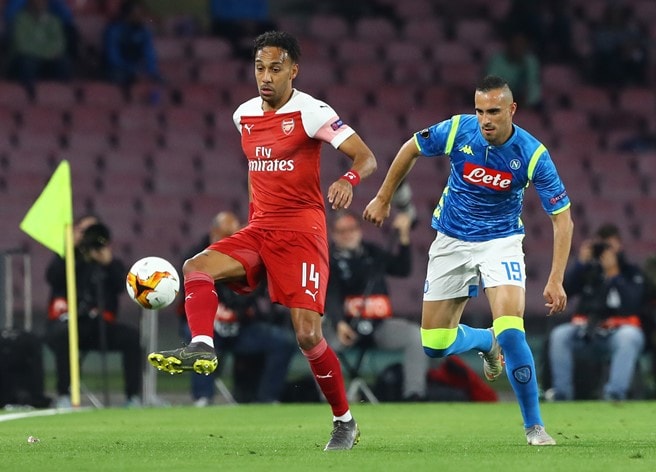 Aubameyang và các đồng đội đã thi đấu xuất sắc trước Napoli để giành vé vào bán kết. Ảnh: Getty
