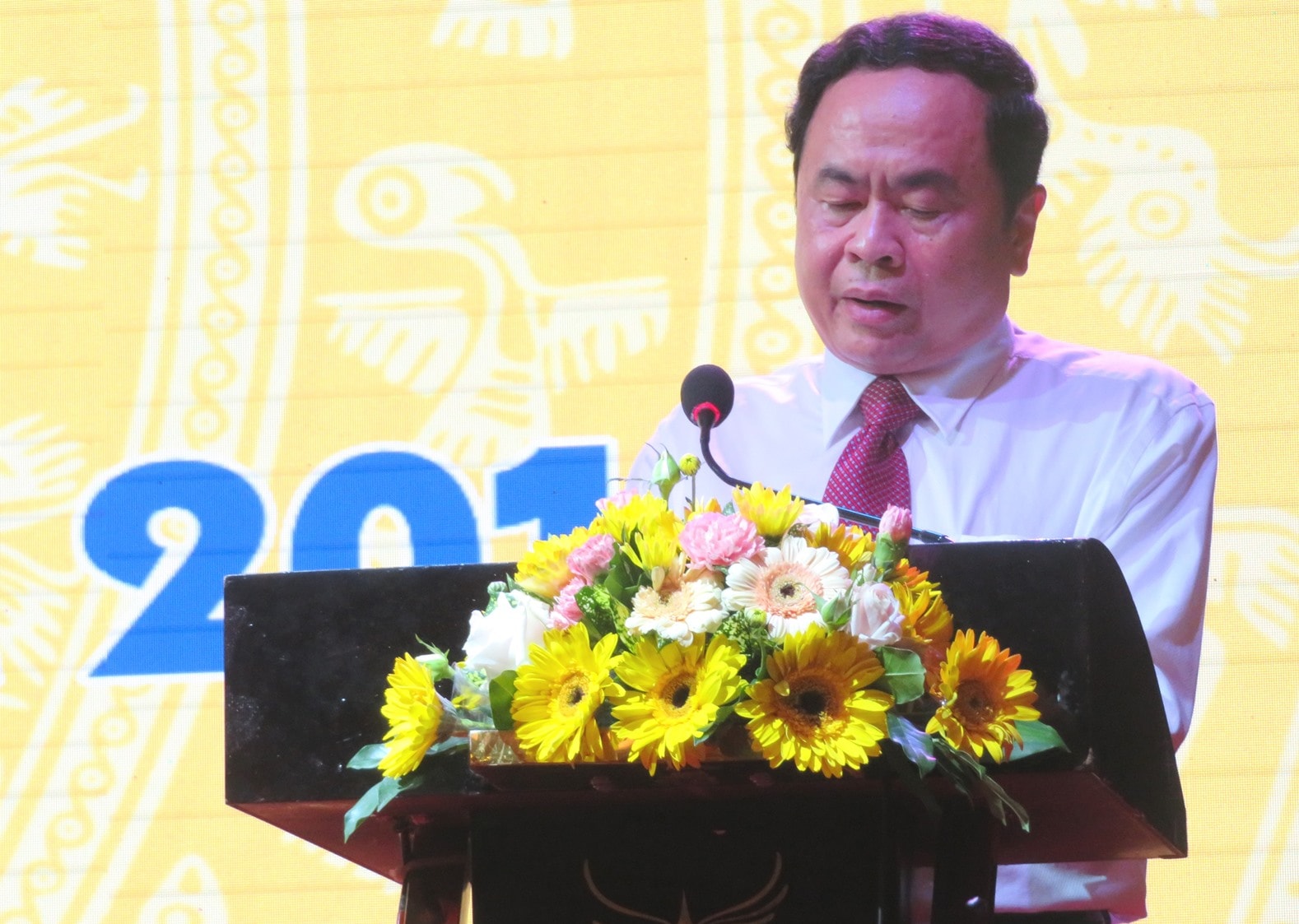 Bí thư TƯ Đảng, Chủ tịch UBTƯ MTTQ Việt Nam Trần Thanh Mẫn phát biểu chỉ đạo Hội nghị.