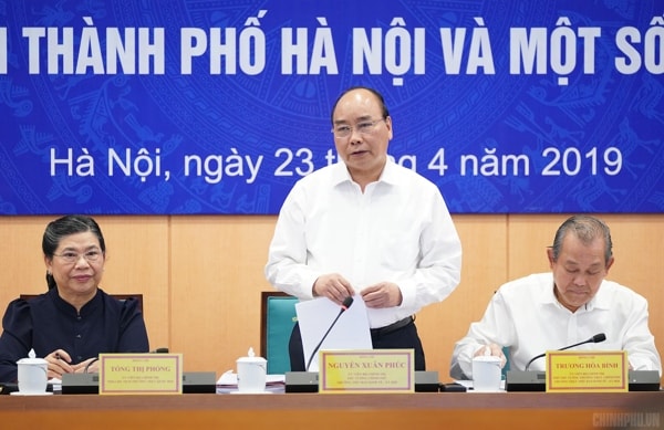 Thủ tướng Nguyễn Xuân Phúc phát biểu tại buổi làm việc. Ảnh: VGP