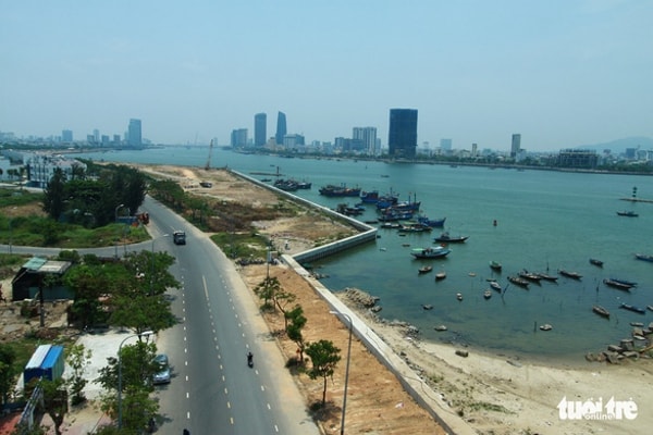Dự án Marina Complex lấn sông Hàn phân lô bán nền. Ảnh: Báo Tuổi trẻ