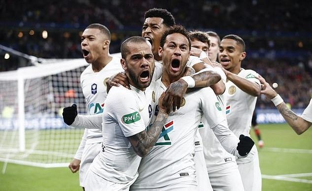 Dù dẫn trước 2 - 0 nhưng PSG không thể có được danh hiệu Cup QG. Ảnh: EPA
