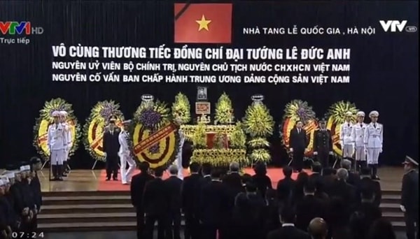 Lễ viếng và truy điệu Đại tướng Lê Đức Anh được tổ chức trọng thể tại Nhà tang lễ Quốc gia theo nghi thức Quốc tang