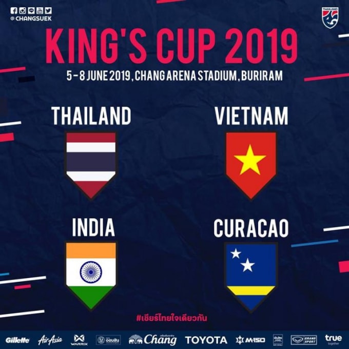 Lịch thi đấu King's Cup 2019. Ảnh: AFF