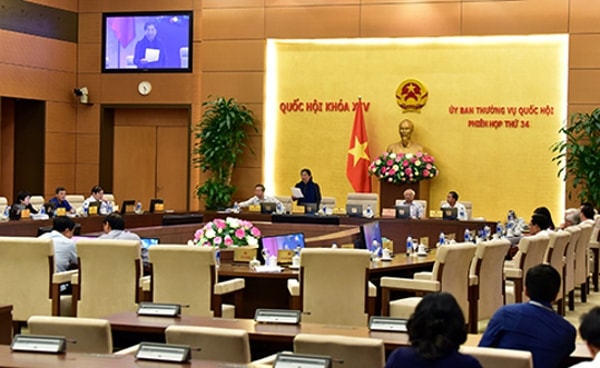 Ủy ban Thường vụ Quốc hội bế mạc phiên họp thứ 34. Ảnh: ĐBND
