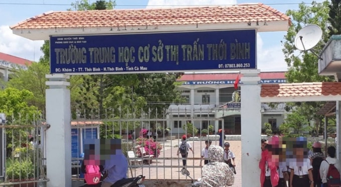 Trường THCS thị trấn Thới Bình, nơi ông Sơn công tác.