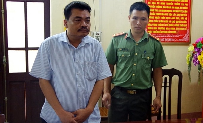 Bị can Nguyễn Thanh Hoài - Trưởng phòng Khảo thí và quản lý chất lượng giáo dục - Sở GDĐT Hà Giang. Ảnh: BCA