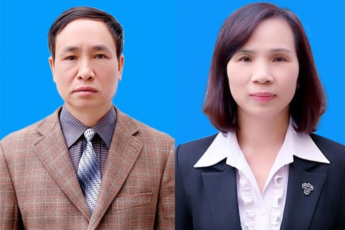 Hai cựu Phó Giám đốc Sở Giáo dục và Đào tạo tỉnh Hà Giang Phạm Văn Khuông và Triệu Thị Chính bị truy tố. Ảnh: BCA