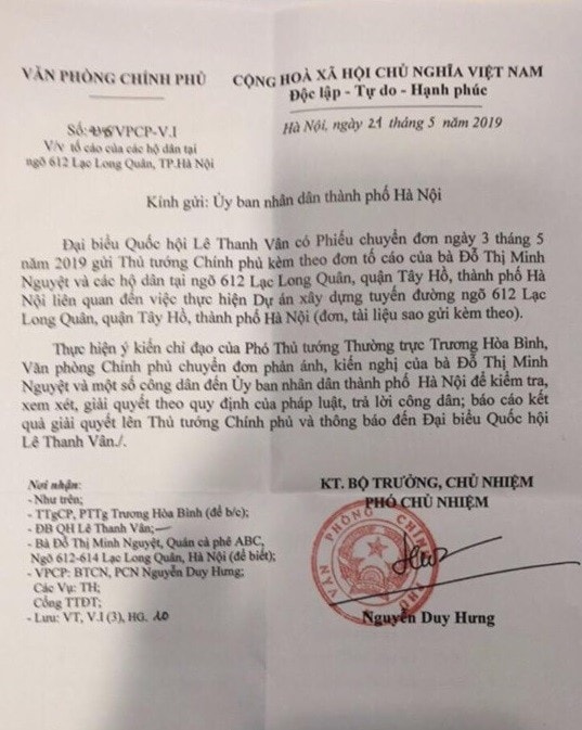 Văn bản chỉ đạo của Phó Thủ tướng Thường trực Chính phủ Trương Hòa Bình.
