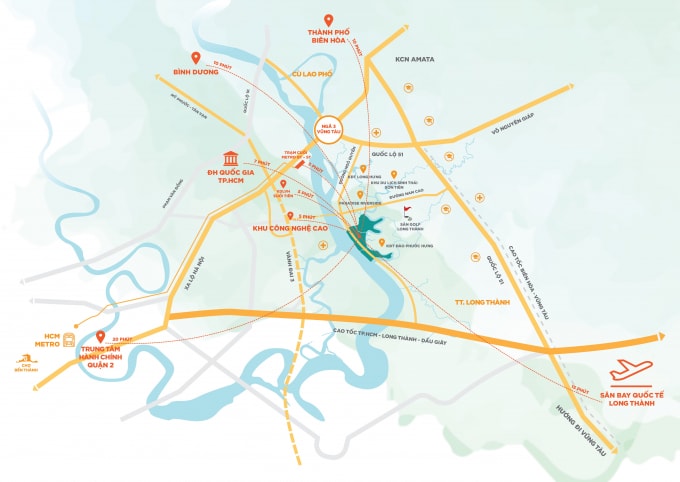 Từ Aqua City dễ dàng kết nối về TP. HCM và các khu vực lân cận nhờ qui hoạch hạ tầng hoàn chỉnh