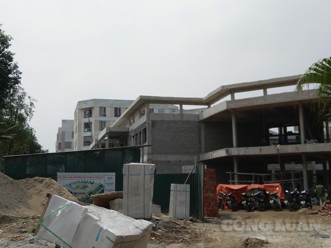 Dự án xây dựng trường mầm non KĐT Đặng Xá đang được thi công.