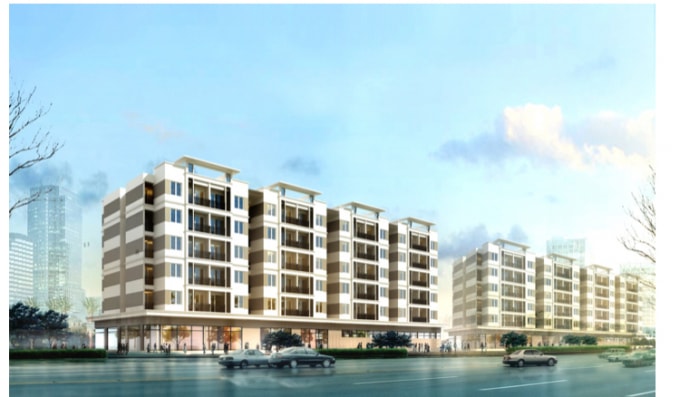 Phối cảnh tổng thể công trình nhà ở xã hội CT-08.