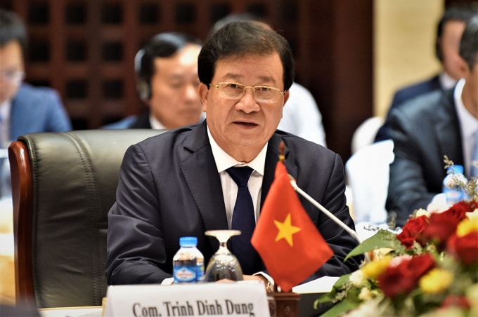 Phó Thủ tướng Trịnh Đình Dũng phát biểu tại Hội đàm. Ảnh: VGP