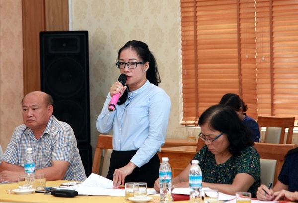 Phó Giám đốc Trung tâm Truyền thông (BHXH Việt Nam) Nguyễn Thị Thu Hương chia sẻ tại Hội thảo (Ảnh: bhxh)