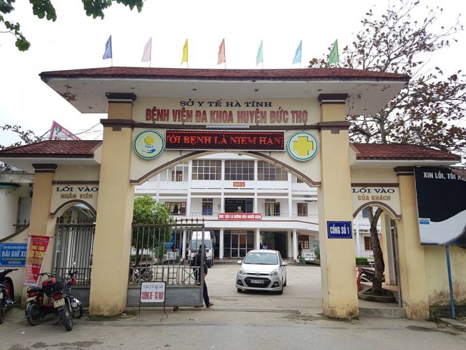 Bệnh viện Đa khoa huyện Đức Thọ (Hà Tĩnh), nơi xảy ra vụ việc.