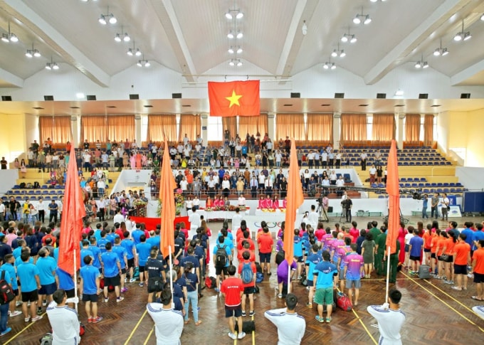 Hình ảnh tại buổi lễ khai mạc Giải Bóng bàn Cúp Hội Nhà báo Việt Nam lần thứ XII- năm 2018 (Ảnh: Sơn Hải)