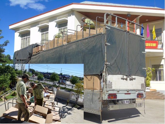 Tạm giữ 423kg vòi nước kim loại các loại, 510 cân đồng hồ các loại, 470 kg trà, 1130kg cà phê bột các loại... Ảnh: Cục Quản lý thị trường tỉnh Quảng Nam