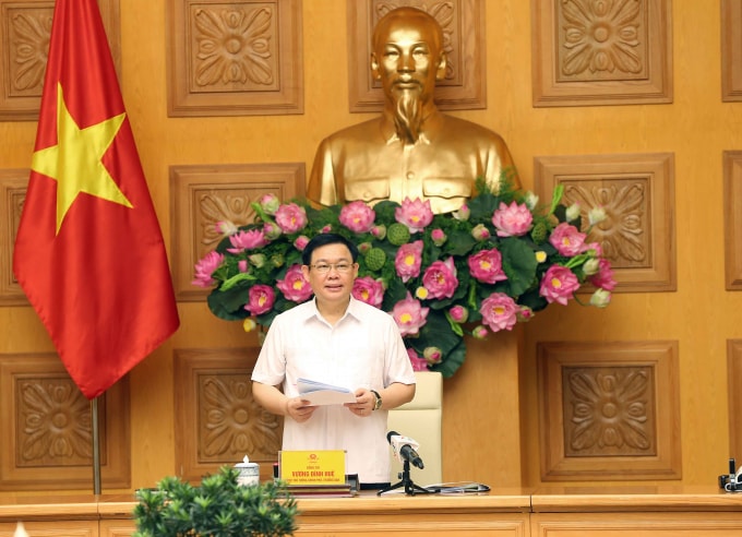 Phó Thủ tướng Vương Đình Huệ phát biểu tại phiên họp. Ảnh: VGP