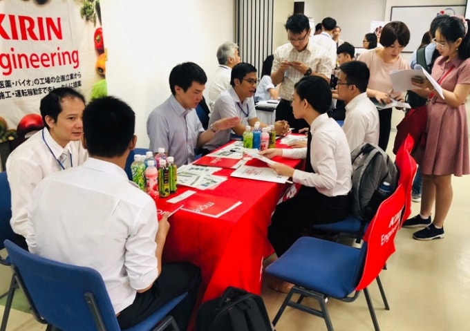 Sinh viên đến với ngày hội tuyển dụng nhân sự trình độ cao Nhật Bản 2019 được trực tiếp tiếp cận với các doanh nghiệp Nhật Bản đang có nhu cầu tuyển dụng.