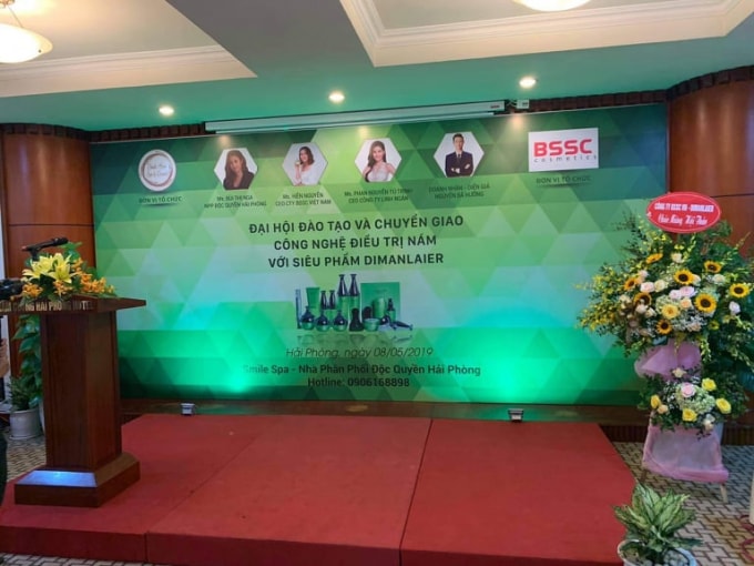 Công ty Linh Ngân tổ chức hội thảo ở nhiều tỉnh, thành để quảng bá sản phẩm mỹ phẩm mà họ phân phối. (Ảnh: NVCC).