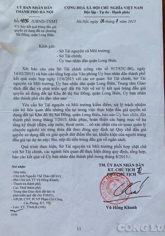 Văn bản chỉ đạo của UBND TP Hà Nội