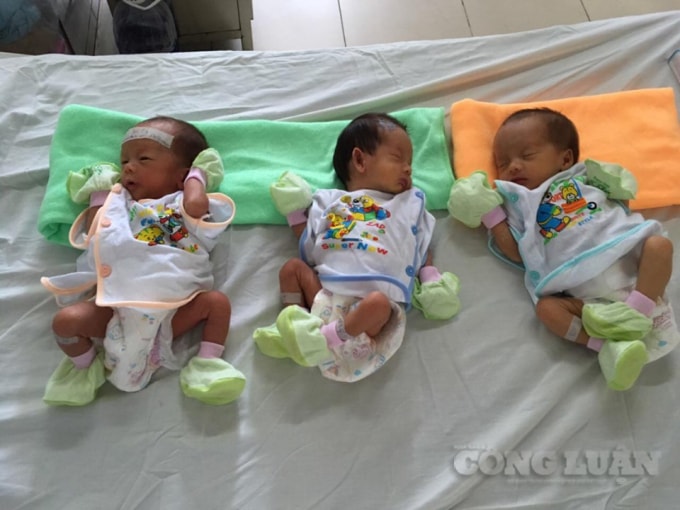Ca sinh ba hiếm gặp vượt cạn thành công ngoài mong đợi- Ảnh: Nhật Tân.