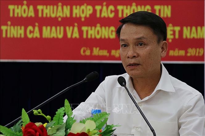 Tổng Giám đốc TTXVN Nguyễn Đức Lợi phát biểu tại lễ ký kết. Ảnh: Kim Há/TTXVN